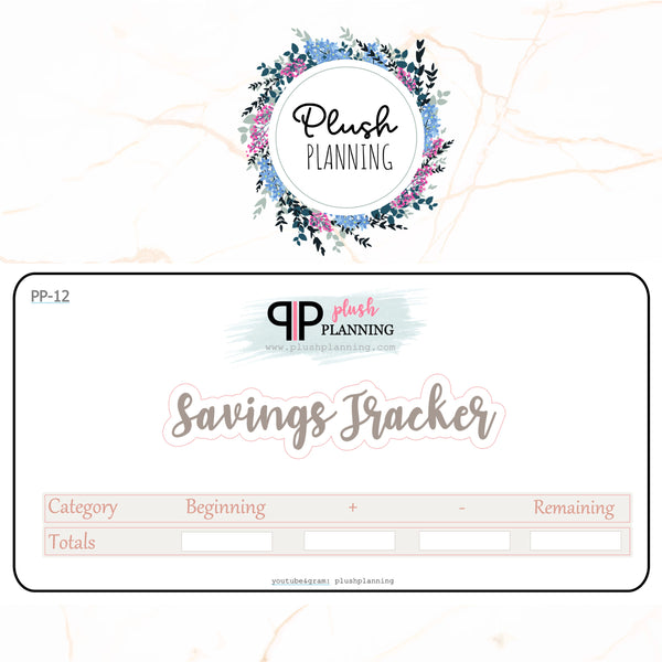 Savings Tracker Stickers 7x9 or 8.5x11 Deluxe Erin Condren Planner Budget Planner