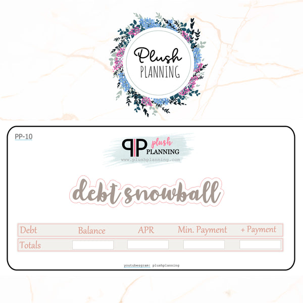 Debt Snowball Stickers 7x9 or 8.5x11 Deluxe Erin Condren Planner Budget Planner