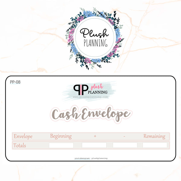 Cash Envelope Stickers 7x9 or 8.5x11 Deluxe Erin Condren Planner Budget Planner