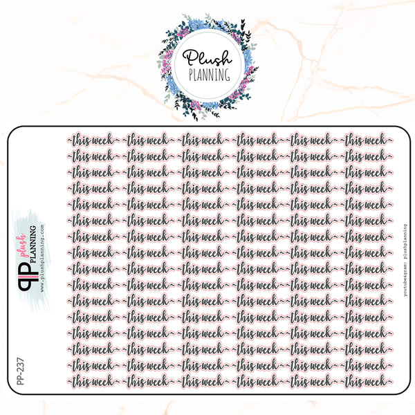 THIS WEEK Script Planner Stickers