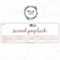 8.5x11 Planner Size Paycheck First Second Third Fourth Budget Stickers