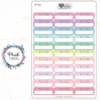 MEETING Planner Stickers, Mix Colors, Pastel Colors, Plush Planning