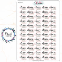 Clean Floors Script Planner Stickers, Plush Planning