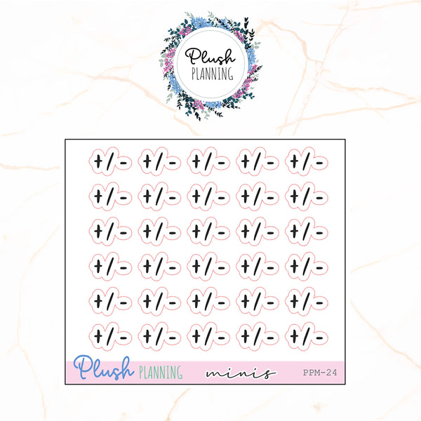 BUDGET +/- SCRIPTS Planner Stickers, Minis Collection