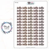 Bills Script Planner Stickers