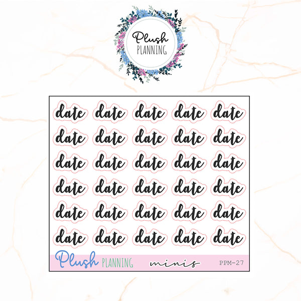 DATE SCRIPTS Planner Stickers, Plush Planning Minis Collection