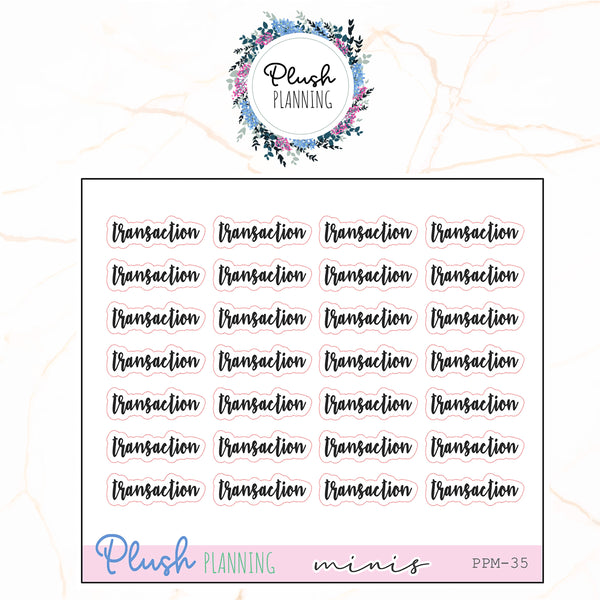 TRANSACTION SCRIPTS Planner Stickers, Minis Collection