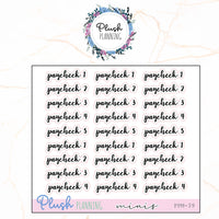 PAYCHECK SCRIPTS Planner Stickers, Minis Collection