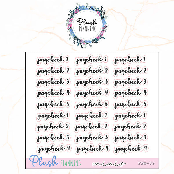 PAYCHECK SCRIPTS Planner Stickers, Minis Collection