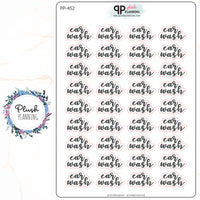 CAR WASH SCRIPT Planner Stickers, Plush Planning