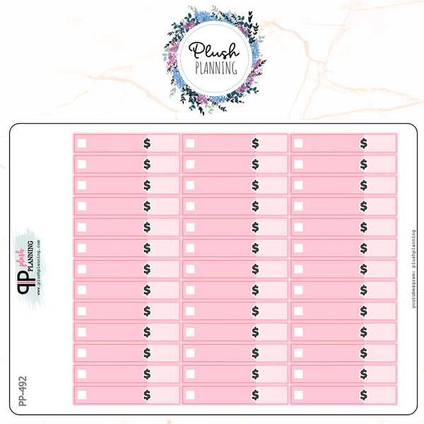 PINK - EXPENSE TRACKER with Dollar Sign Planner Stickers