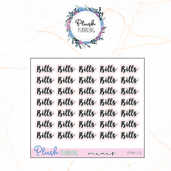 Bills Script Planner Stickers, Minis Collection