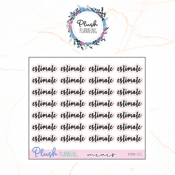 ESTIMATE SCRIPTS BUDGET Planner Stickers