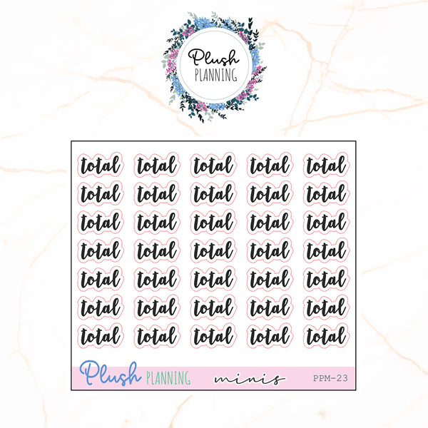 TOTAL SCRIPTS Budget Planner Stickers, Minis Collection