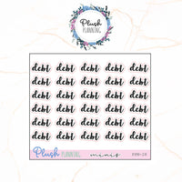 DEBT SCRIPTS Planner Stickers, Minis Collection