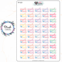 WASH Hair SCRIPT Planner Stickers