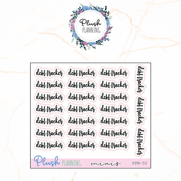 DEBT TRACKER Planner Stickers, Plush Planning Minis Collection