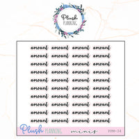 AMOUNT SCRIPTS Planner Stickers, Plush Planning Minis Collection