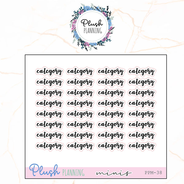 Category Scripts Planner Stickers, Minis Collection