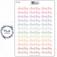 Cheat Day Script Planner Stickers, Mix Colors, Plush Planning