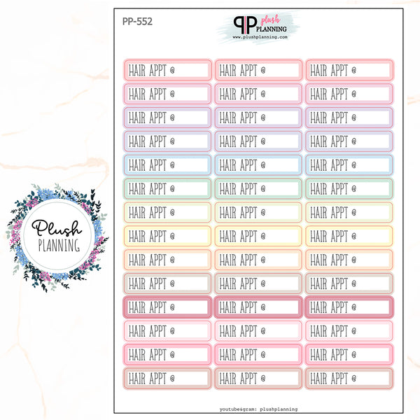 HAIR APPT Planner Stickers