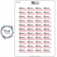 Clean Microwave Script Planner Stickers, Plush Planning