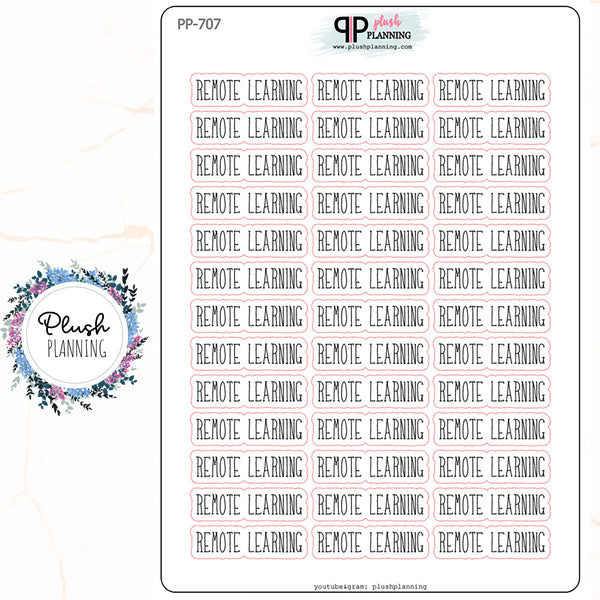 REMOTE LEARNING Script Planner Stickers