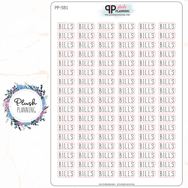 Bills Script Planner Stickers