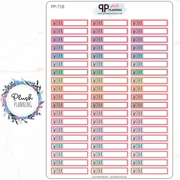 Work Label Planner Stickers