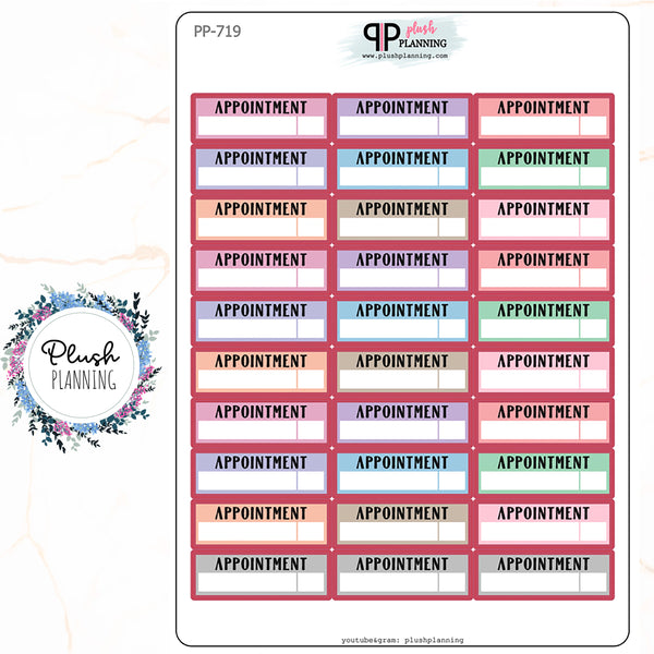 Appointment Label Planner Stickers