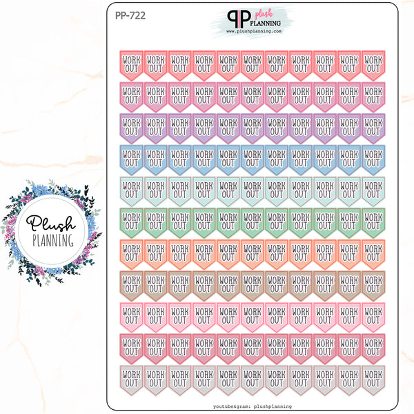 Workout Flags Planner Stickers