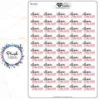 Clean Living Room Script Planner Stickers, Plush Planning