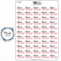 Clean Office Room Script Planner Stickers, Plush Planning