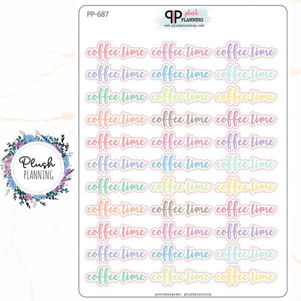 Coffee Time Script Planner Stickers