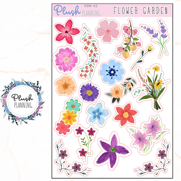 FLOWER GARDEN Planner Stickers, Mix Designs, Scrapbooking