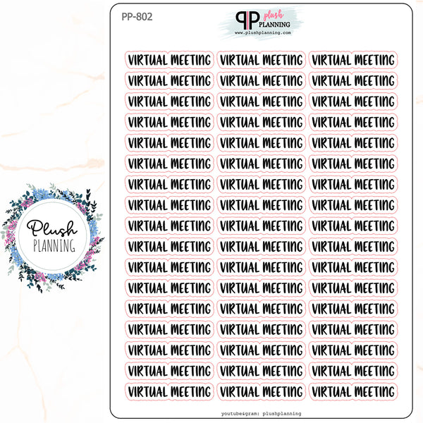 VIRTUAL MEETING SCRIPT Planner Stickers