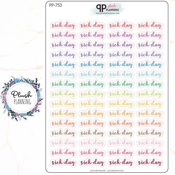 Sick Day Script Planner Stickers