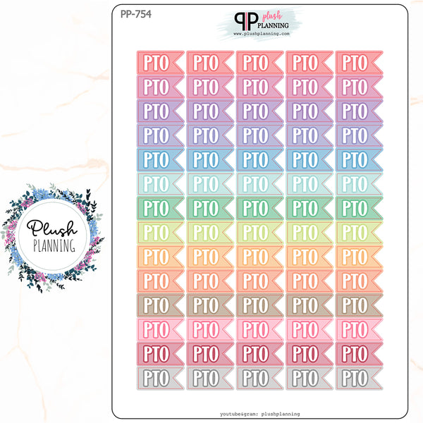 PTO Flags Planner Stickers