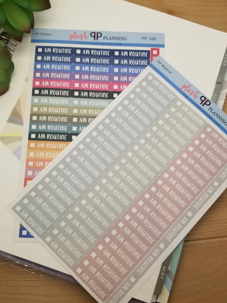 AM Routine Planner Stickers