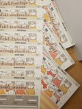 COMPLETE Budget Kit Planner Stickers Kit, Kitty Cats Design, Thin and Thick Washi