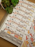 COMPLETE Budget Kit Planner Stickers Kit, Kitty Cats Design, Thin and Thick Washi