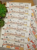 COMPLETE Budget Kit Planner Stickers Kit, Kitty Cats Design, Thin and Thick Washi