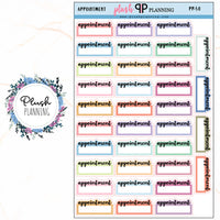 Appointment Script Label Box Planner Stickers