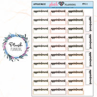 Appointment Script Label Box Planner Stickers