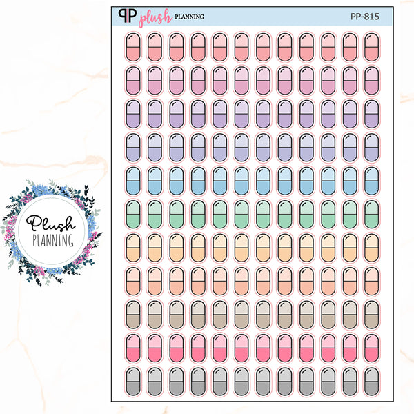 Mini Pills / Vitamin Pills Planner Stickers