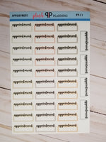 Appointment Script Label Box Planner Stickers