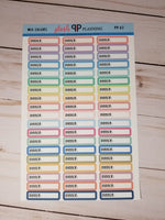 Dinner Script Label Planner Stickers