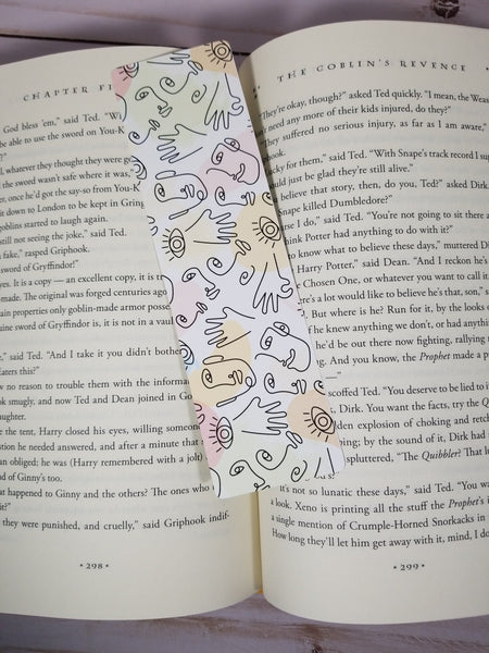 Face Prints Bookmark, Rounded Corners