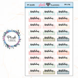 Birthday Script Box Planner Stickers