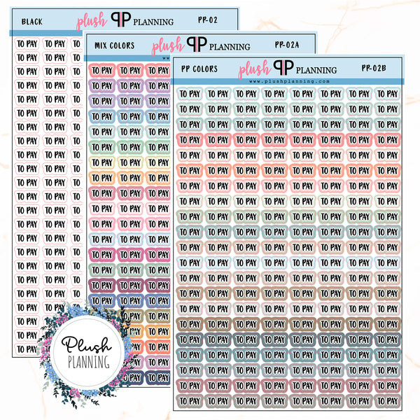 TO PAY Script Planner Stickers